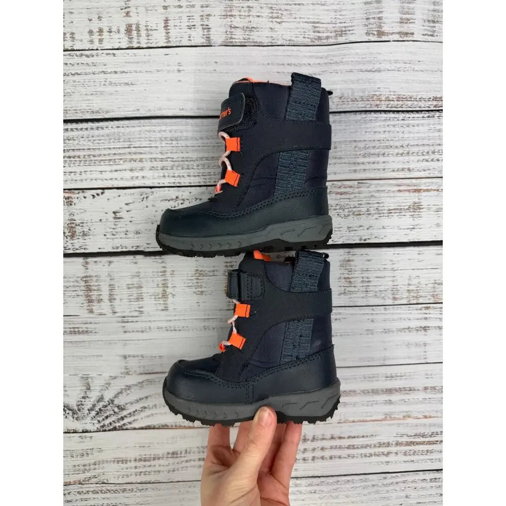 Carters Navy Blue Snow Boots Toddler Boy 5 Warm Winter